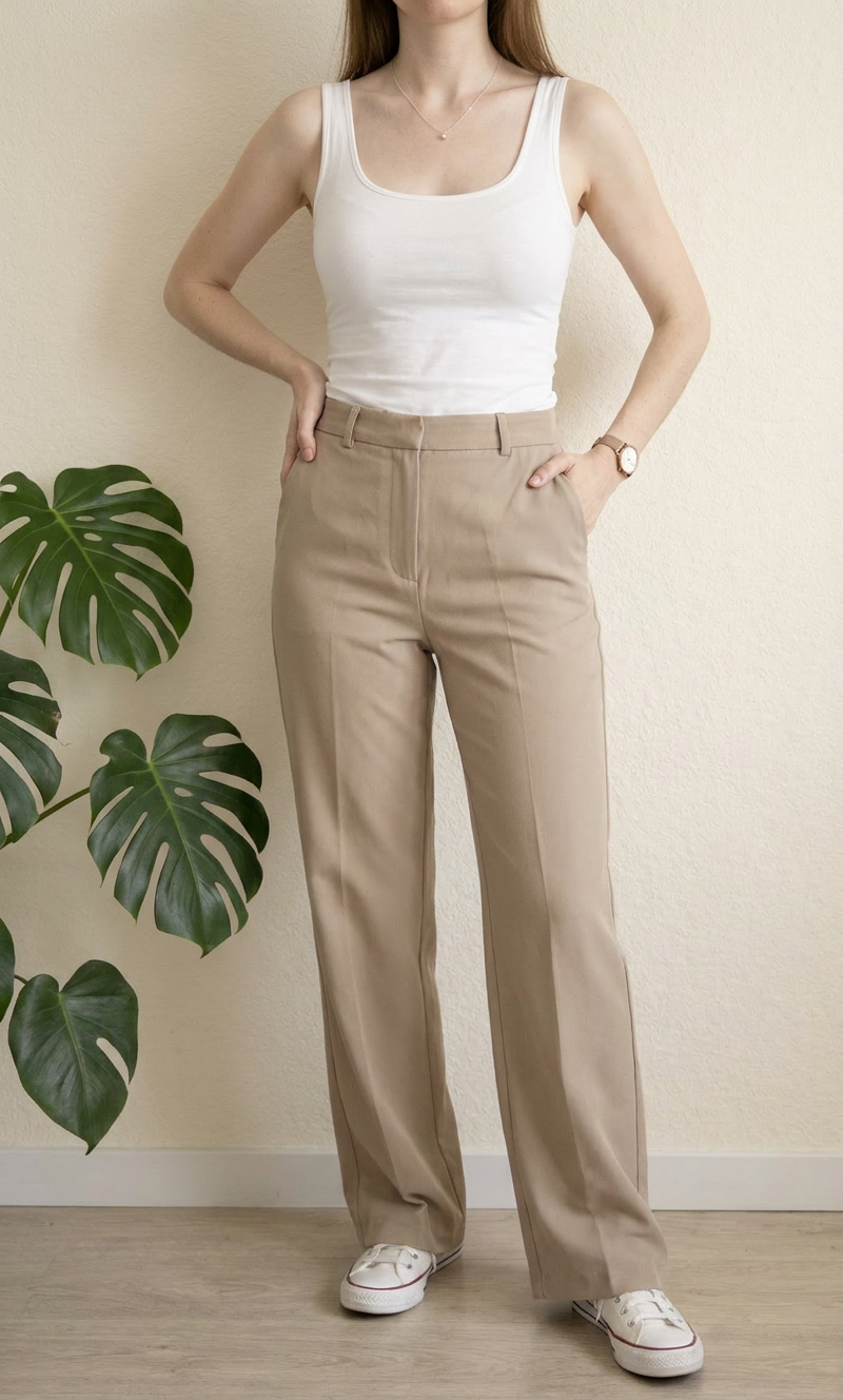 Pantalon large Pimkie - 34 - Beige -
