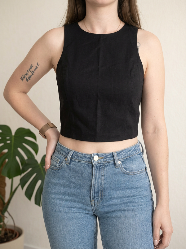 Crop top Mango Suit - S - Noir
