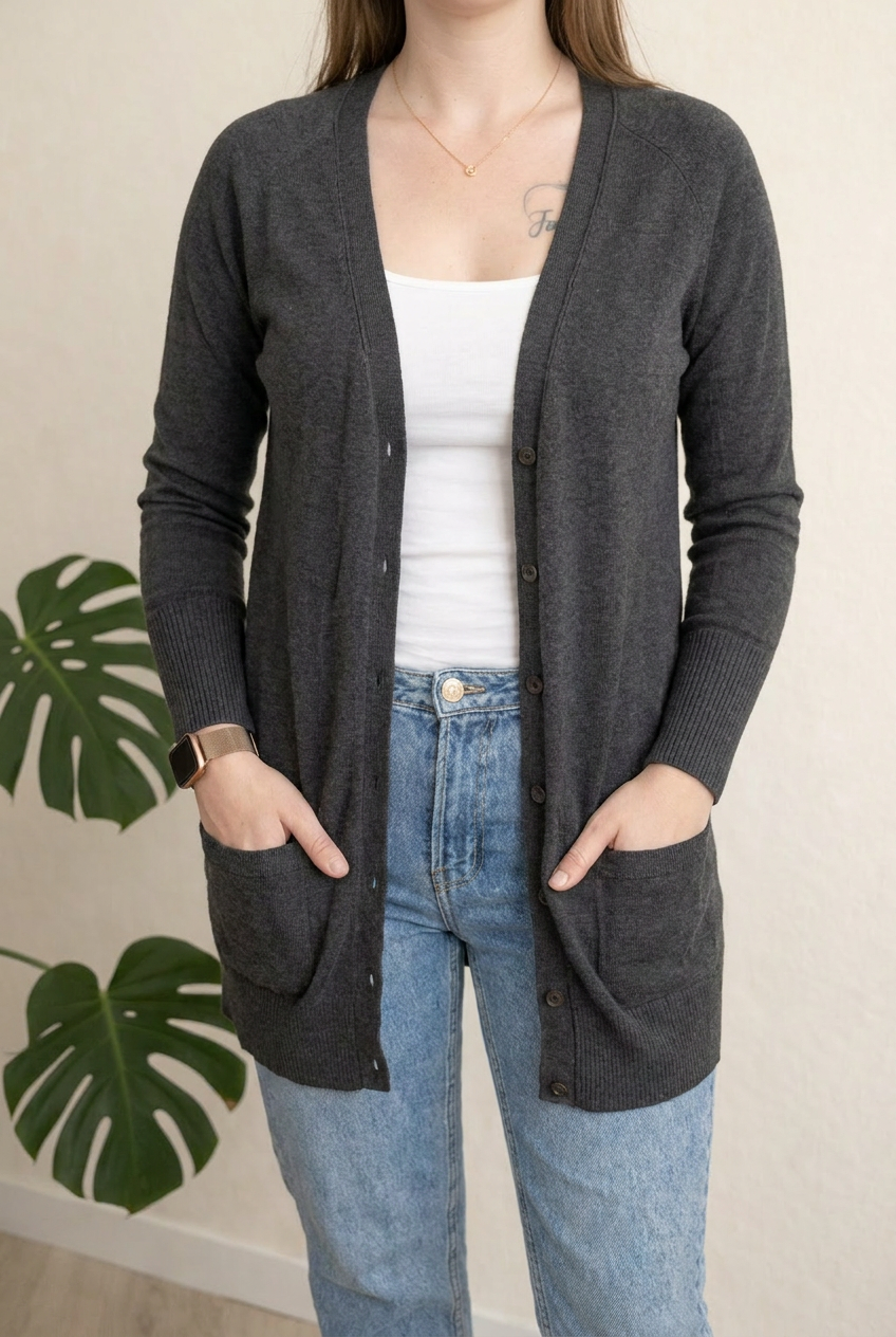 Cardigan Zara - M - Gris -