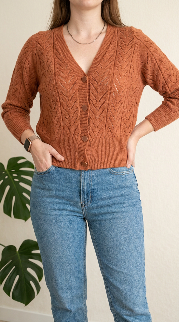 Gilet ajouré Sans marque - M - Orange -