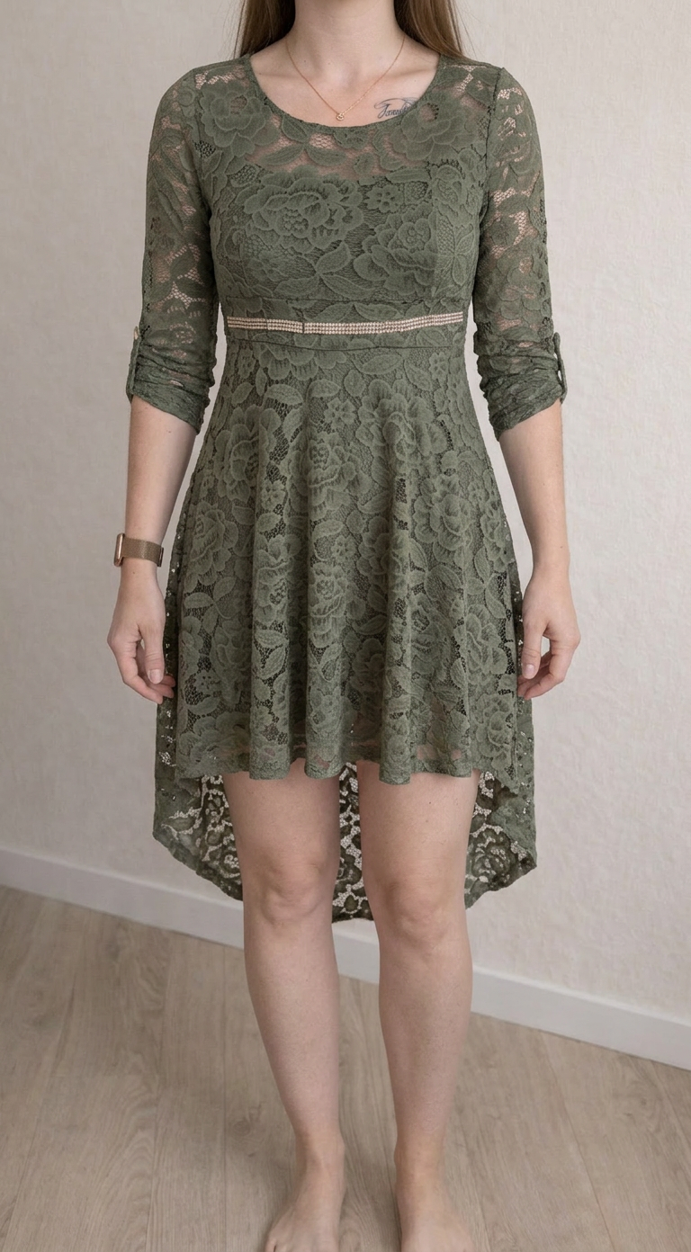 Robe Casual Made In Italy - S - Vert Foncé -
