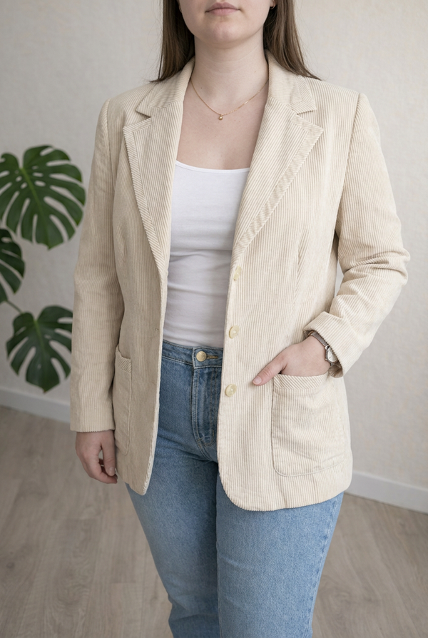 Blazer Elegance Paris - 44 - Beige - Rayures