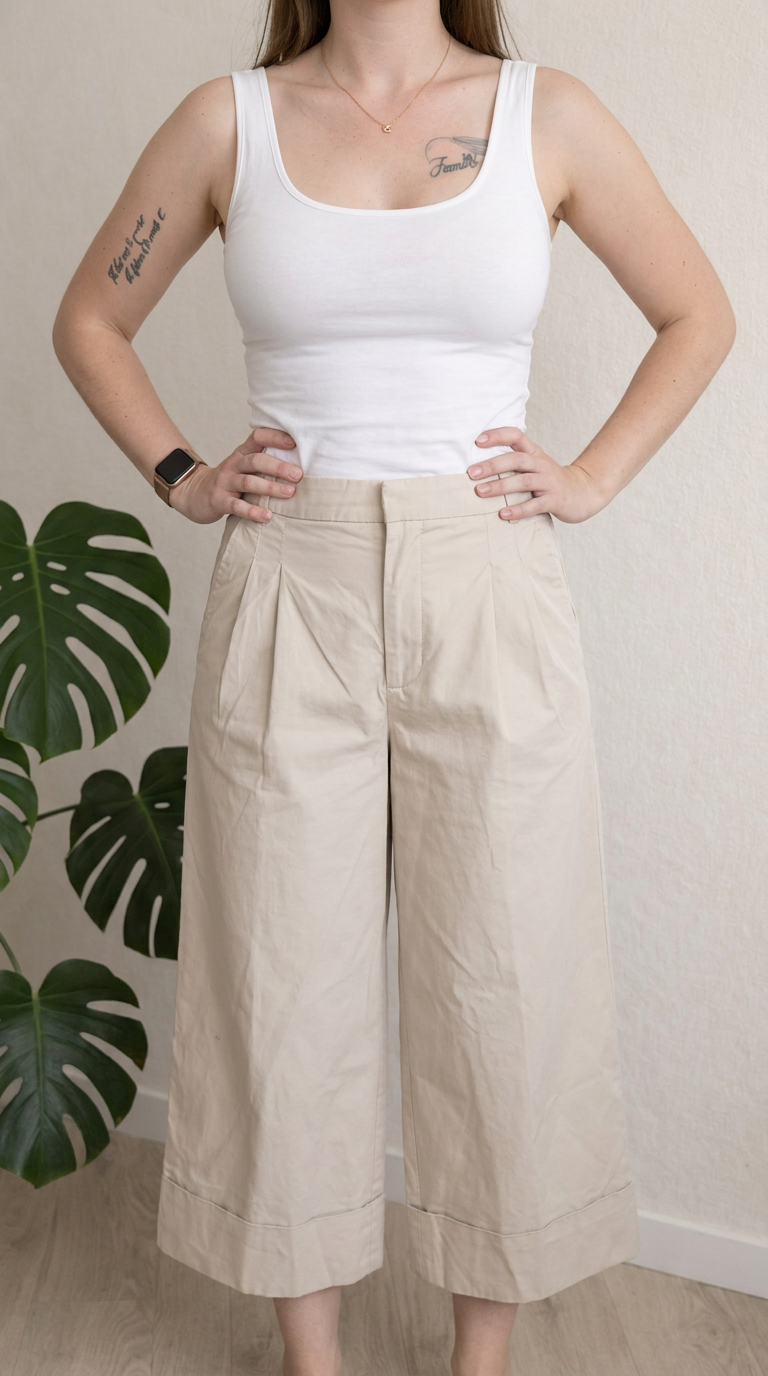 Pantalon large Zara - S - Beige