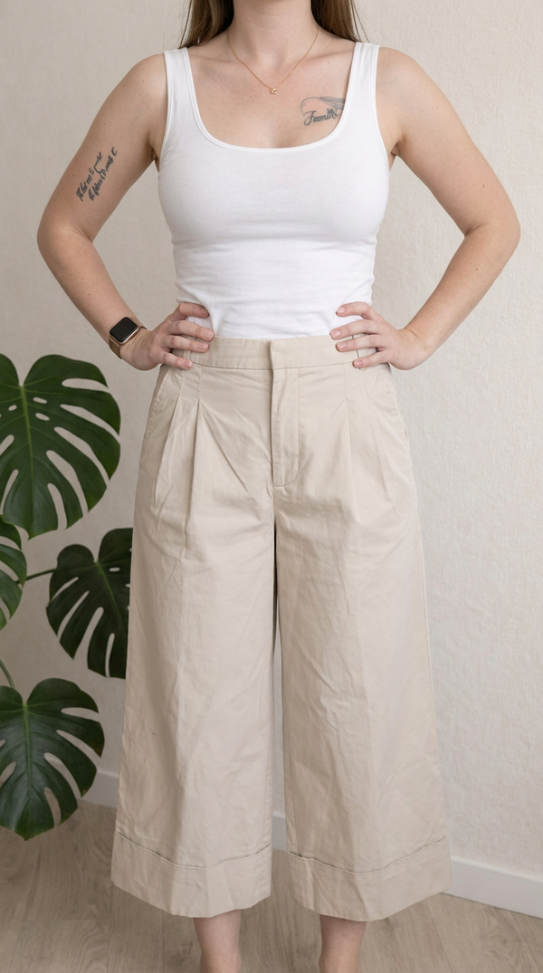Pantalon large Zara - S - Beige