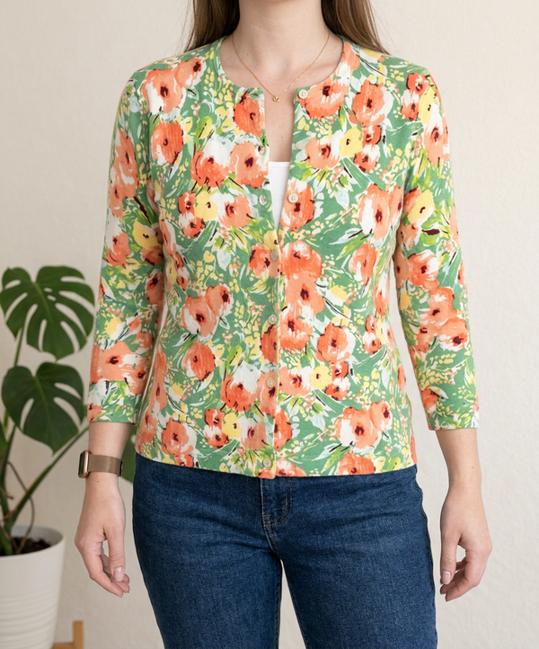 Gilet Eddie Bauer floral - S - Vert -