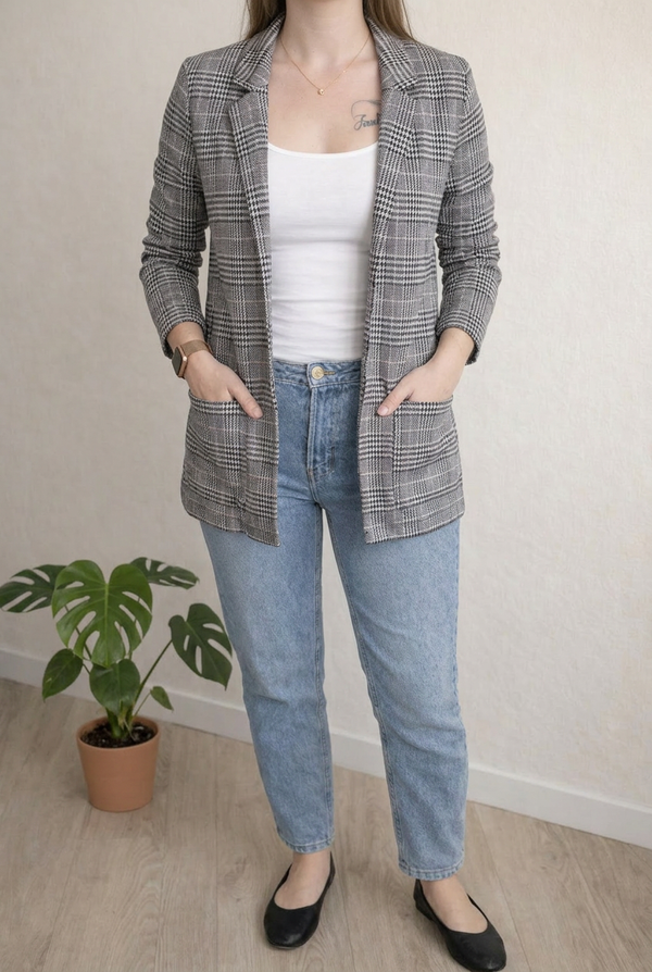 Blazer long H&m Divided - M - Gris -
