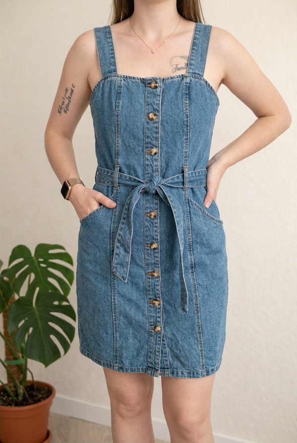 Robe en jean Papaya - 36 - bleu -
