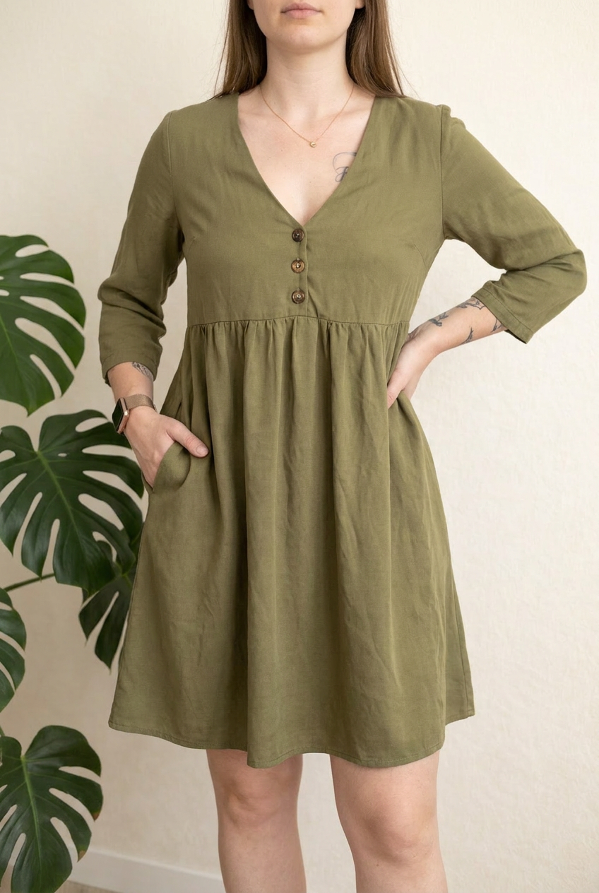 Robe courte Etam - 36 - Kaki -