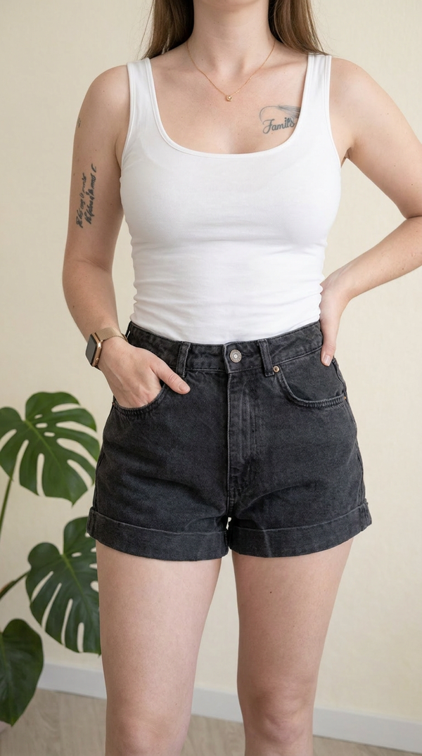 Short en jean Zara - 36 - Noir