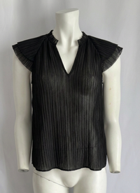 Blouse plissée Mango - M - Noir -