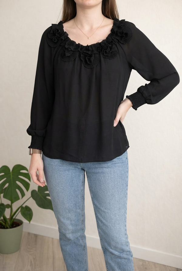 Blouse Joseph Ribkoff - 38 - Noir - à volants