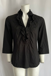 Blouse Etam à volants manches 3/4 - 40 - Noir