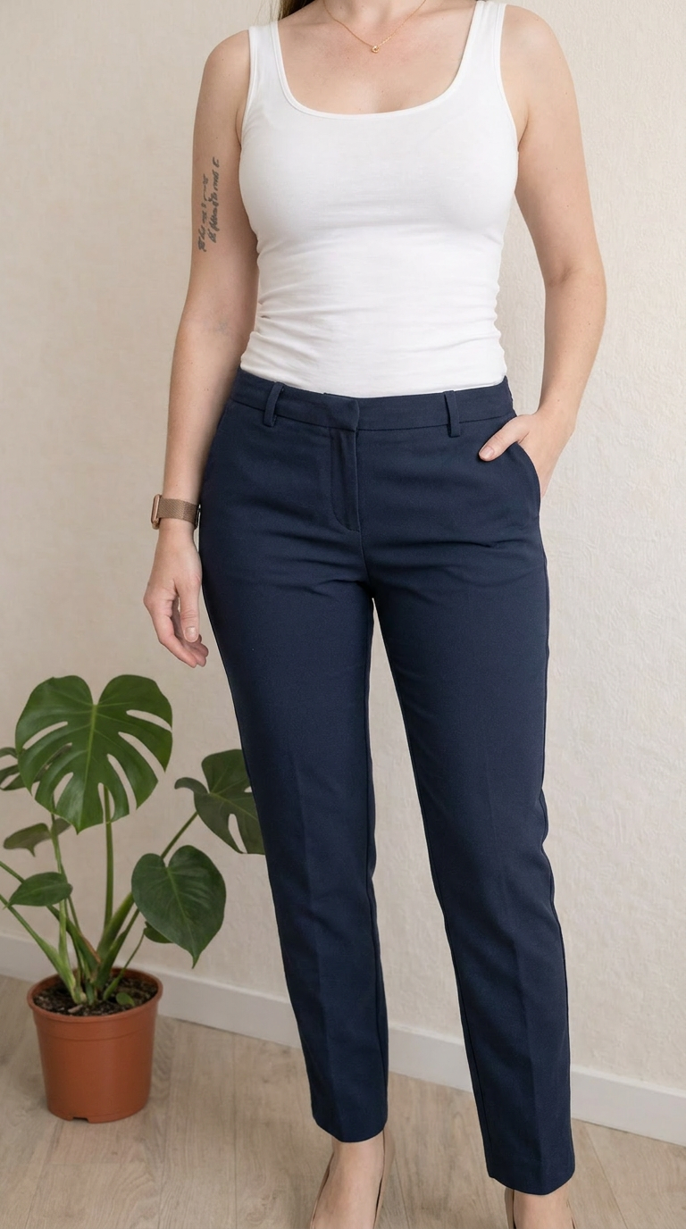 Pantalon Monoprix femme - 36 - Navy -