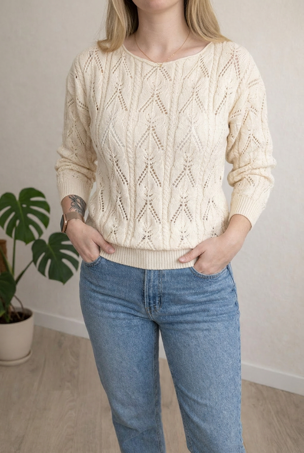 Pull femme Shein - L - Crème -