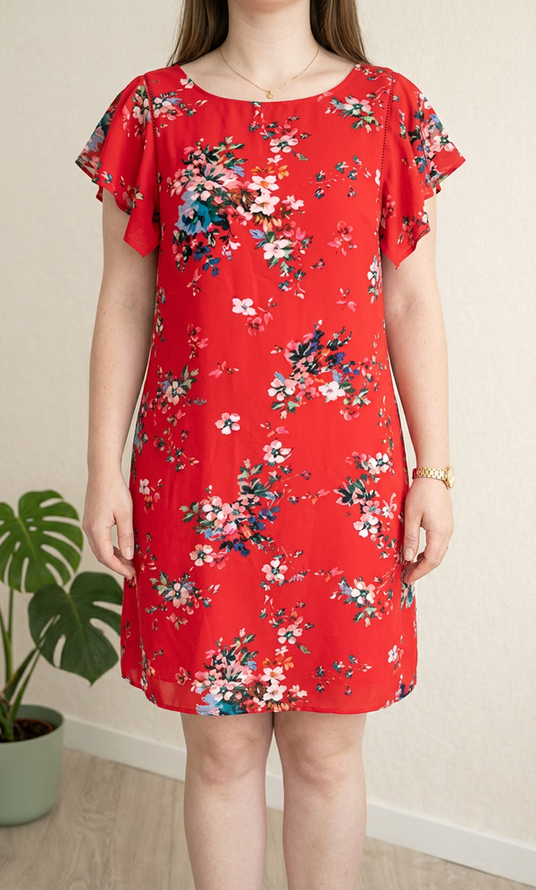 Robe Casual Promod - 42 - Rouge - Fleurie