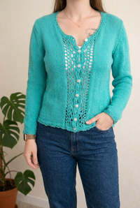 Gilet Vintage- M - Turquoise -
