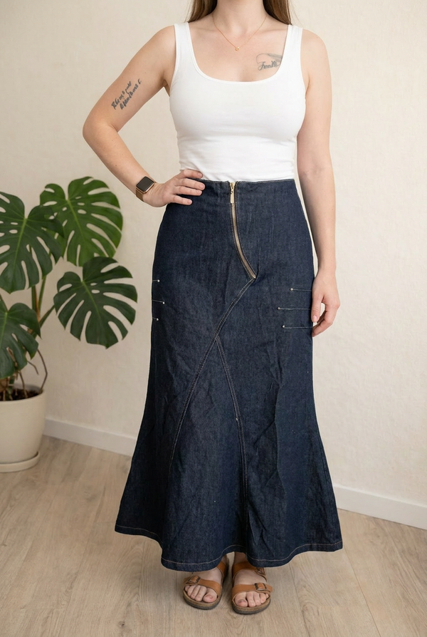 Jupe longue Laura Palma - 36 - Bleu marine -