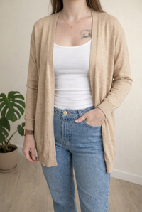 Gilet long Kiabi - L - Beige -