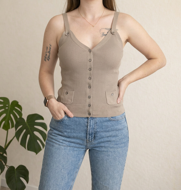 Débardeur Caroll - S - Beige -