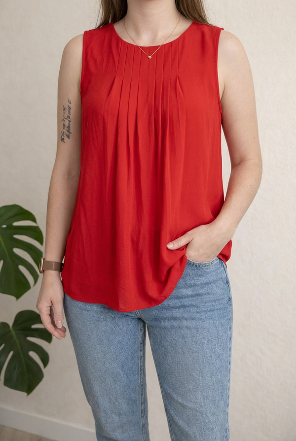 Top sans manches Kiabi - S - Rouge -