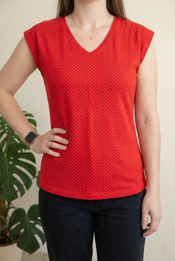 T-shirt Caroll - 38 - Rouge à pois -