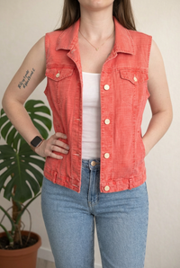 Veste sans manches New Man - 40 - corail