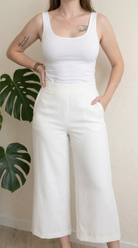 Pantalon large Zara - S - Crème
