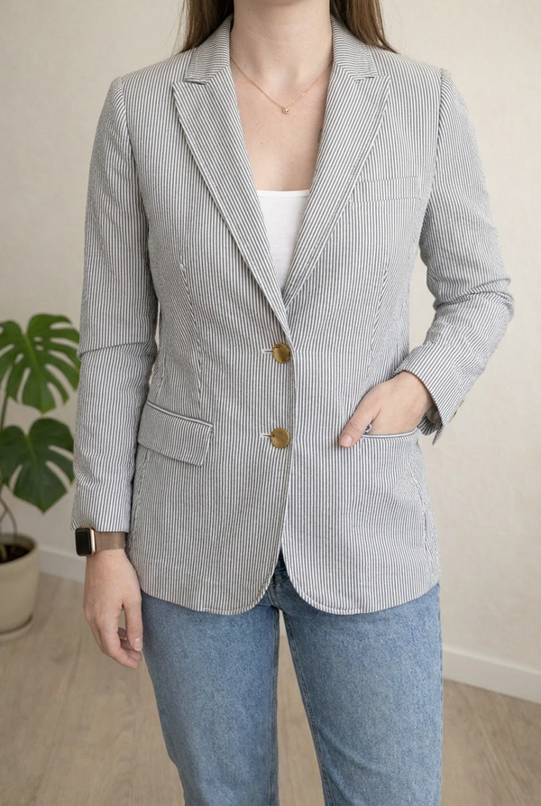 Blazer Tory Burch - 40 - Bleu Marine à rayures -