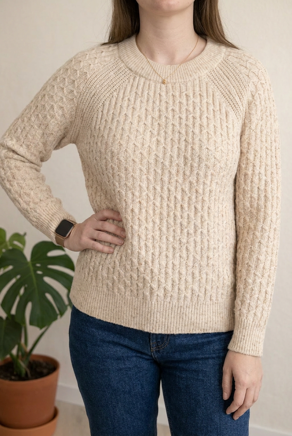 Pull C&a - S - Crème - maille texturée