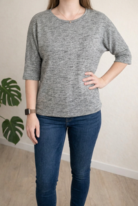 Pull Mango - M - Gris -