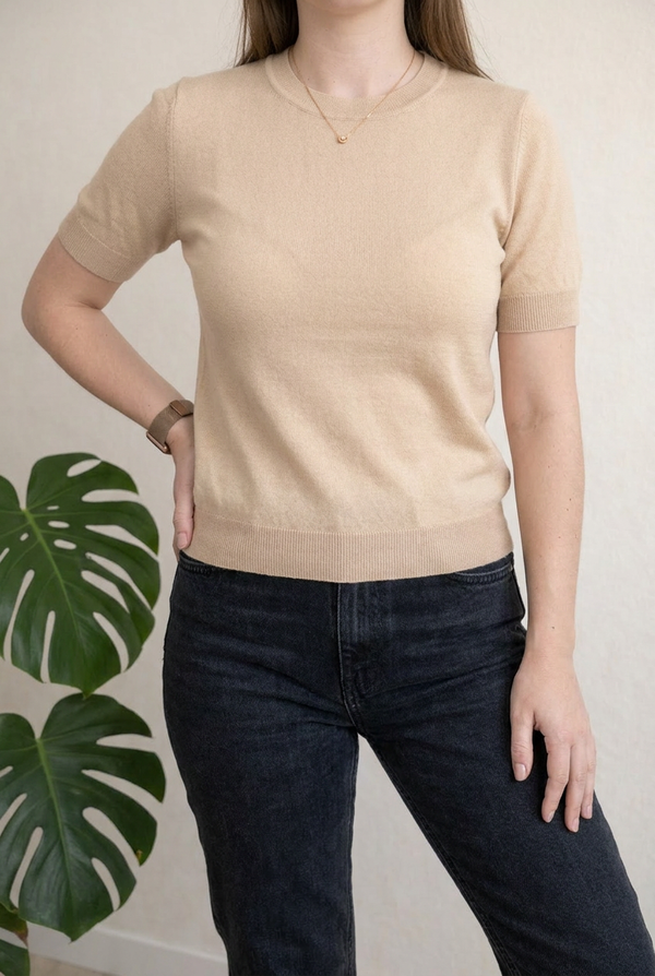 Pull manches courtes Zara - S - Crème -