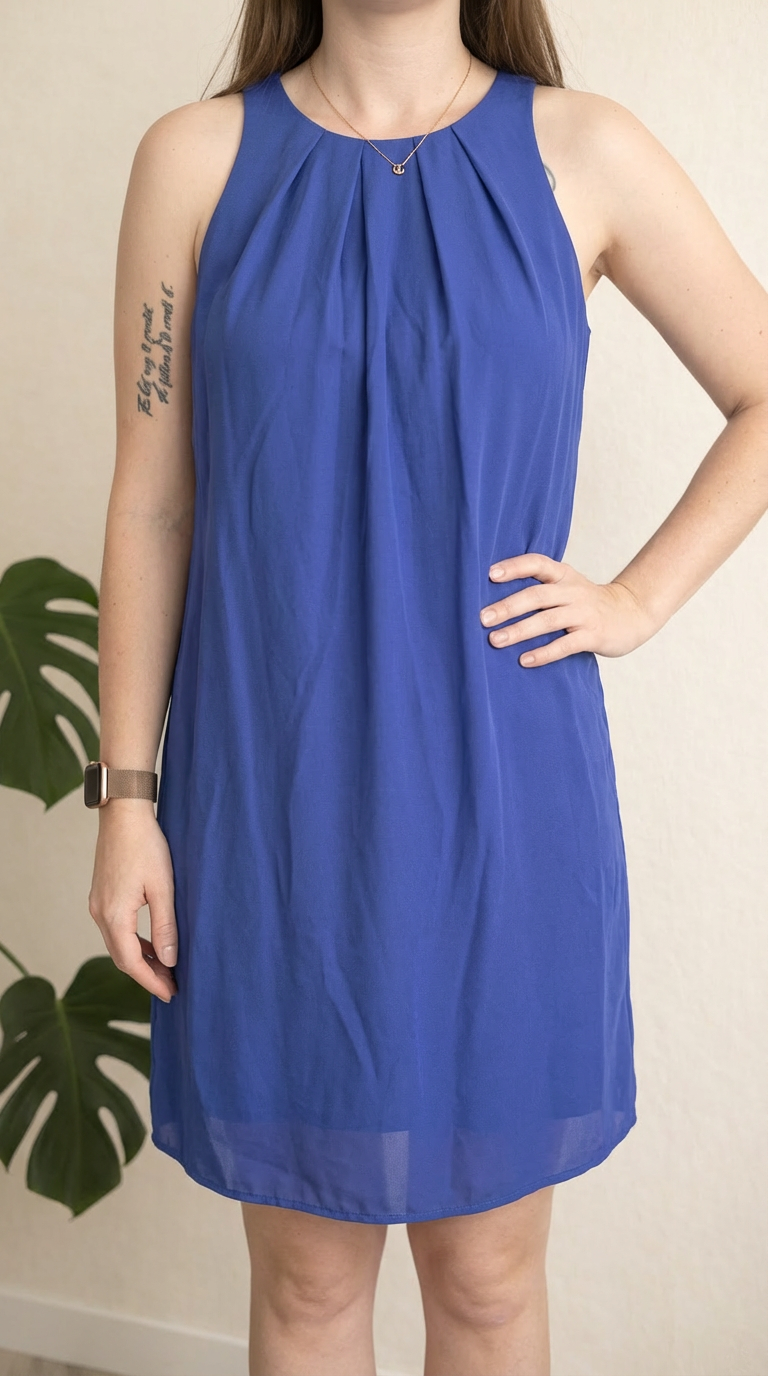 Robe Etam - 40 - Bleu mauve - plissée sans manches