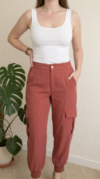 Pantalon cargo Zara - M - Rose -