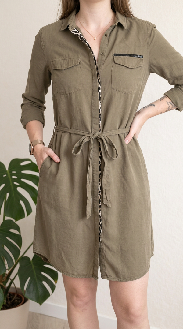 Robe chemise Ikks - 40 - Kaki -
