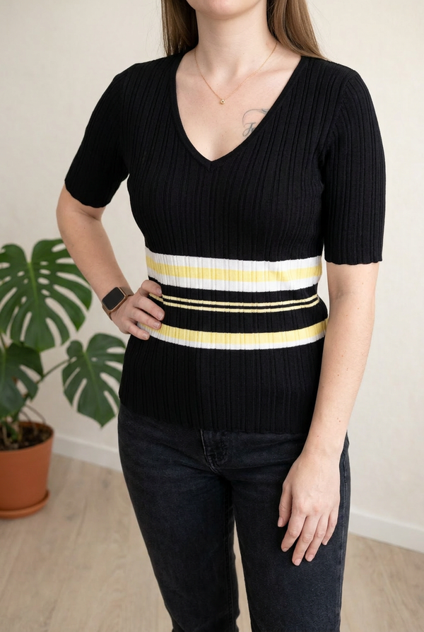 Top en maille Morgan - L - Noir -