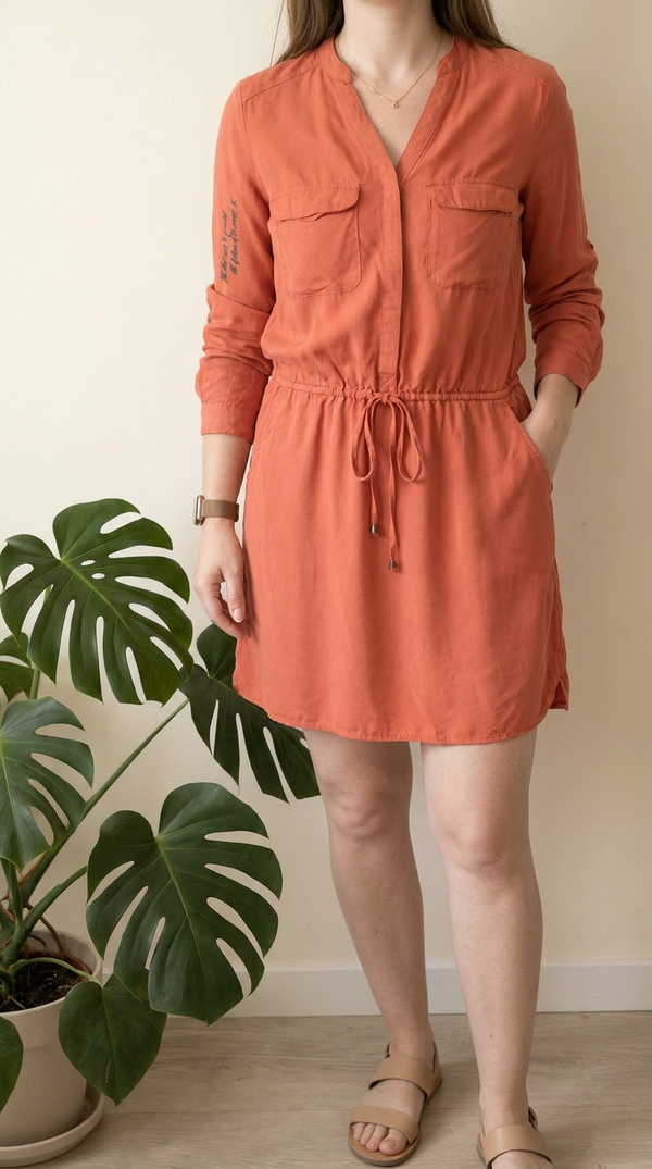 Robe chemise Camaïeu - M - Corail -