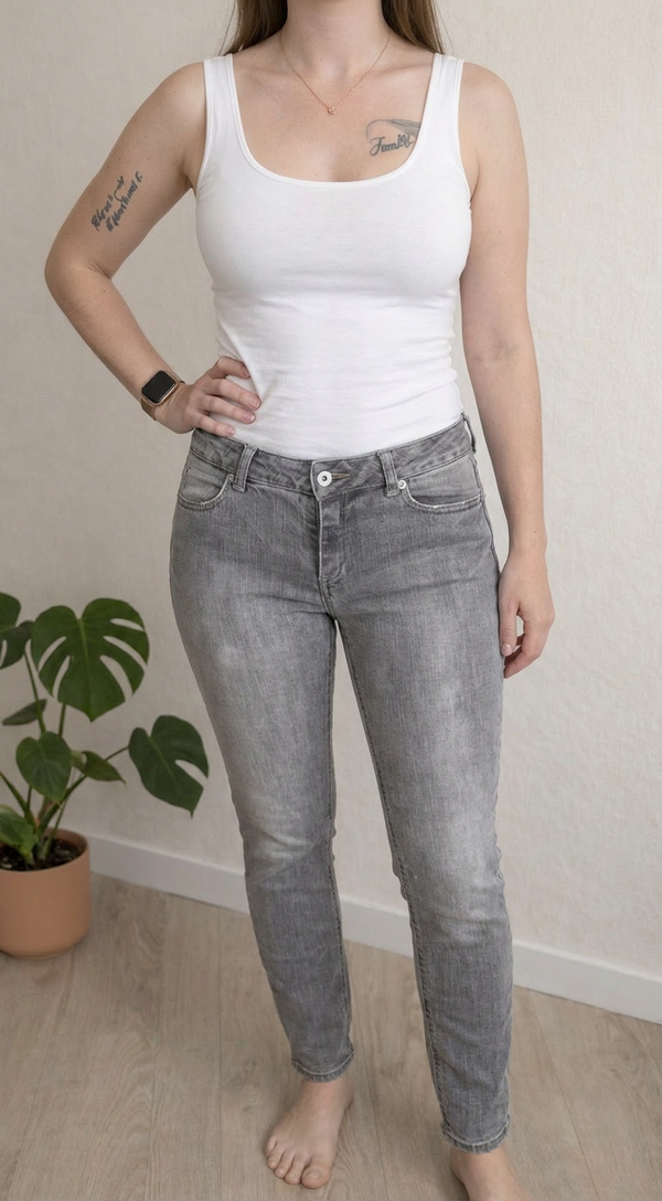 Jean Skinny Naf Naf - 38 - Gris -