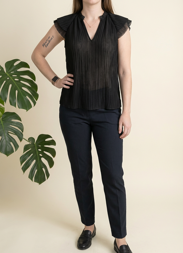 Blouse plissée Mango - M - Noir -