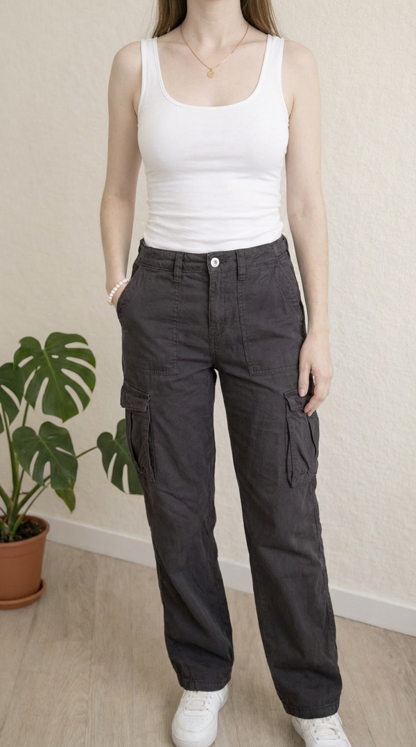 Pantalon cargo Bershka - 32 - Noir