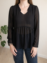 Blouse peplum Promod - M - Noir
