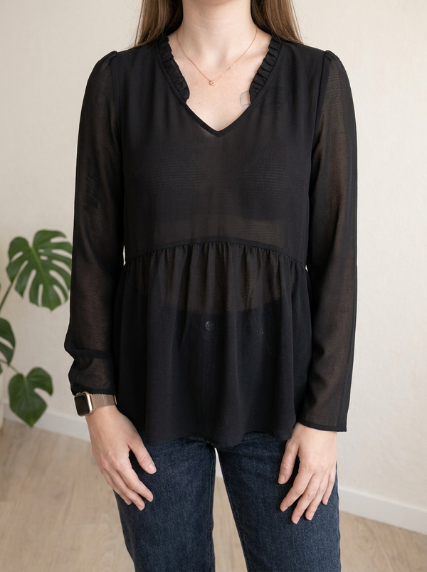 Blouse peplum Promod - M - Noir