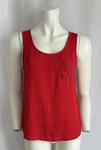 Débardeur Mango - L - Rouge - avec poche cloutée