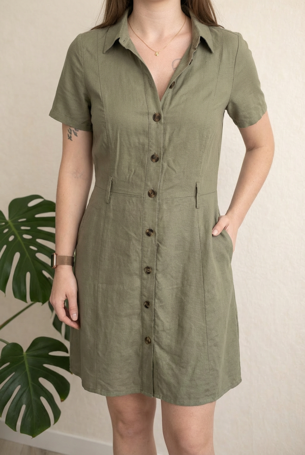 Robe chemisier Cache Cache - M - Kaki