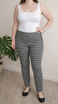 Pantalon slim H&m - 44 - Noir et Gris