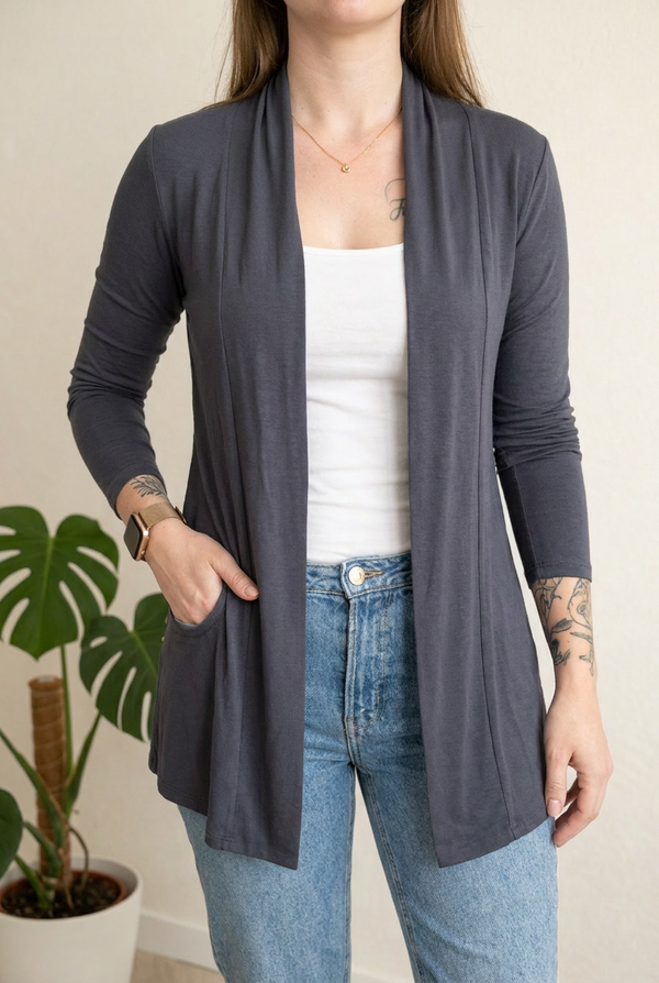Cardigan Bonobo Jeans - S - Gris/bleu -
