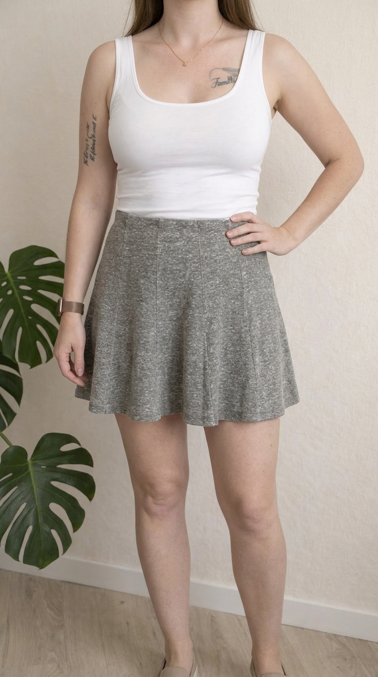Jupe patineuse Hollister - S - Gris -