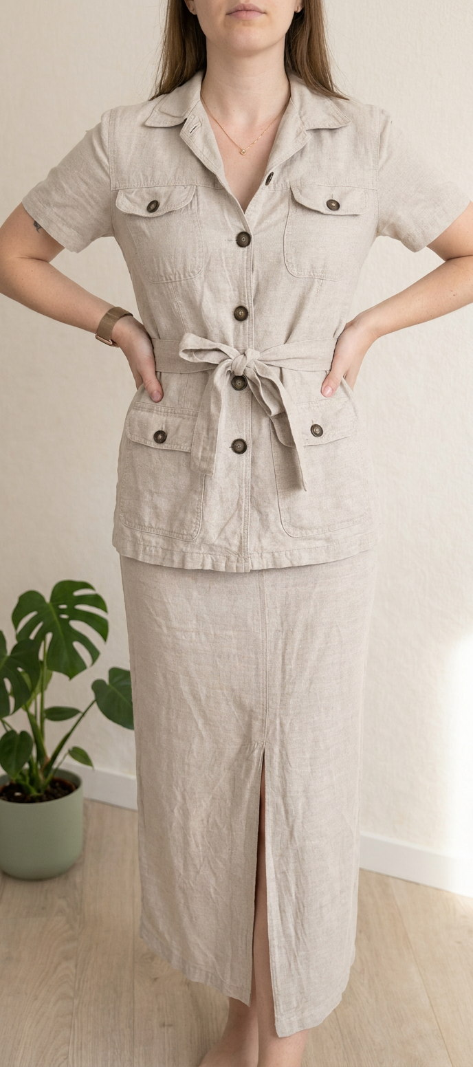 Ensemble Jupe Et Veste Etam - M - Crème