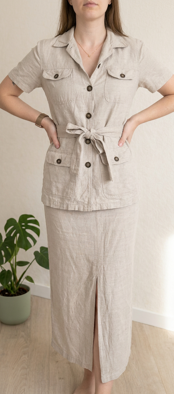 Ensemble Jupe Et Veste Etam - M - Crème