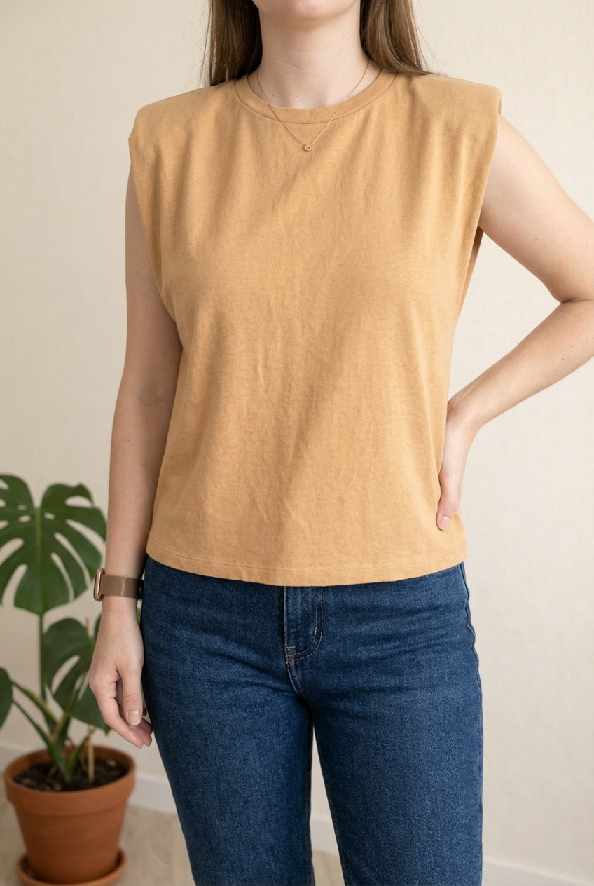 Débardeur Zara - S - beige - à épaulettes