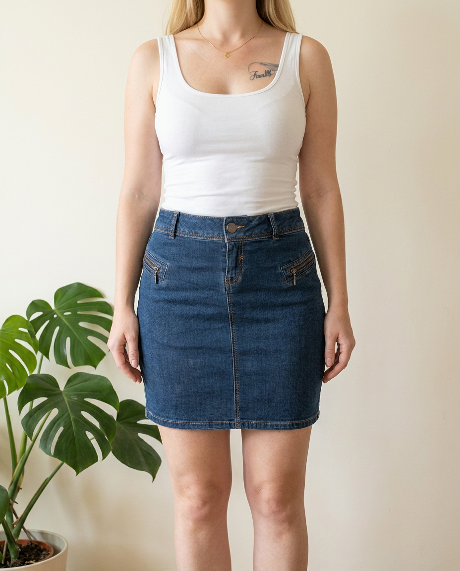 Jupe Promod - 38 - Bleu -